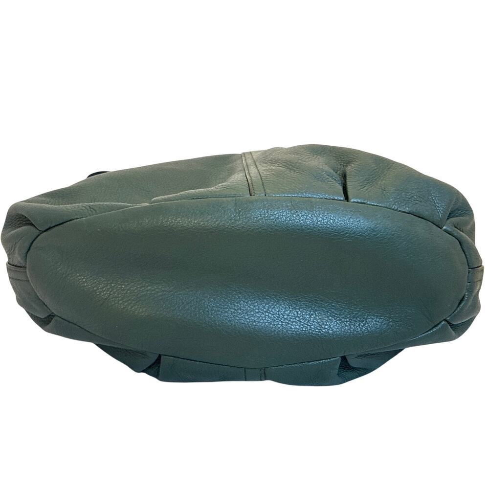 Lauren Ralph Lauren Green Pebbled Leather Cargo Pocket Hobo Shoulder Bag - Picture 6 of 8